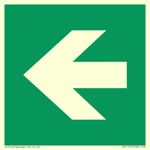 E913 Safe condition: Left arrow (90 deg supplimentary)